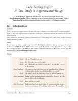 Page 1: Lady Tasting Coffee: A Case Study in Experimental Design